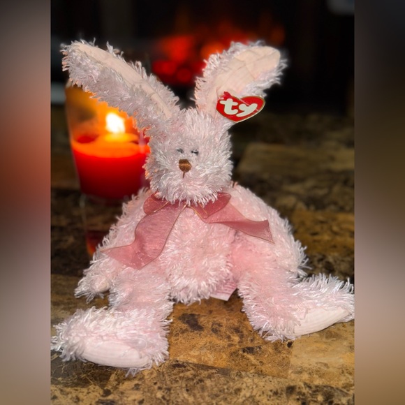 Fields Rabbit Ty Ty | Toys | Ty Beanie Baby Fields Pink Bunny 200 Long Ears Fluffy Plush ...
